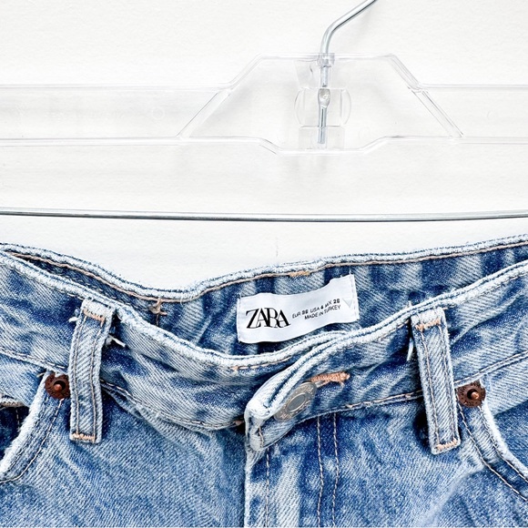 Zara High Waist Wide Leg Distressed Jeans - Picture 6 of 9